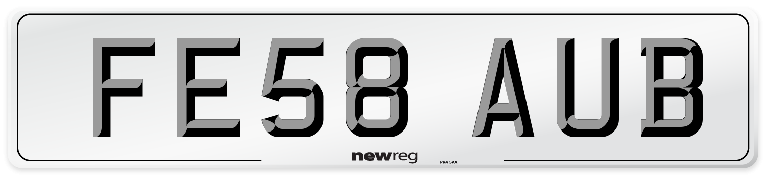 FE58 AUB Number Plate from New Reg